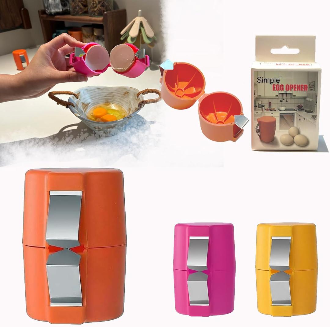 2 x Egg Shell Opener, 2025 Upgrade Eggs Shell Opener for Raw Eggs, Egg Opener Makes Cook and Bake Efficient, Egg Cracker Tool Helps You Crack a Whole Egg Into the Bowl or Pot.