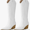 Arromic Cowboy Boots for Women Comfortable Womens Embroidered Western Cowgirl Knee High Boots Pointed Toe Zipper Chunky Heel Country Outfit Retro Tall Boots 7