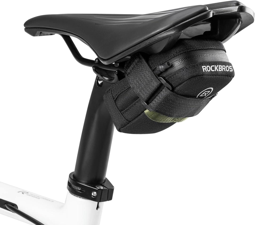 ROCKBROS Bike Saddle Bag - Small, Lightweight and Portable Under Seat Bag for Road Bikes (Black)