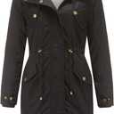 HOW'ON Women's Hooded Winter Coat Warm Fleeced Lined Long Jackets Thicken Parka Jacket (Medium, Black)