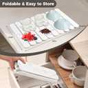 Stone Dish Drying Mat for Kitchen Counter,24"(L)16"(W) Collapsible Fast-Drying Diatomaceous Earth Mats with Towel Sanding Tool,Versatile Stone Drying Mats for Cups Dishes Bottles