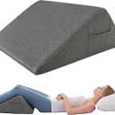 Bedluxe Knee Wedge Pillow - Memory Foam Leg Support for Sleeping, Post Surgery Triangle Pillow Wedge, Leg Elevation, Knees Hip Back Pain Relief (23.6 x 26 x 10, Extra Large, Black)