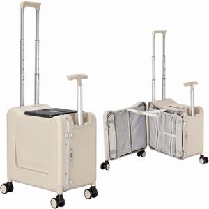 Xtaeptos 20 Inch Rideable Carry On Luggage, Hardside Suitcase with Wheels, Small