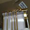 BESy 24 Inch Brushed Gold Towel Racks, Bathroom Towel Shelf with Foldable Towel Bar Holder and Towel Hooks, Wall Mounted Multifunctional Bathroom Accessories, Double Towel Bars