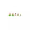 24 Pcs Duck Press on Nails Medium Fake Nails with Rhinestone French Tip False Nails with 3D Flower Pearl Design Full Cover Duck Feet Nail Tip Summer Glue on Nail Acrylic Artificial Nails for Women