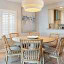 20”Hand Woven Rattan Chandelier,Boho Drum Pendant Light Fixture, D20 inchs