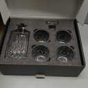 LIGHTEN LIFE Whiskey Decanter Set for Men - Whiskey Decanter with 4 Whiskey Glasses in Gift Box, Non-Lead Glass for Bourbon and Liquor - Perfect for Dad, Husband, Retirement, Whiskey Lovers