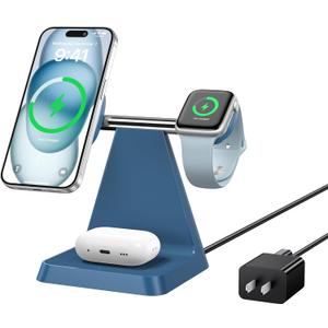 3 in 1 Magnetic Wireless Charger (Blue)