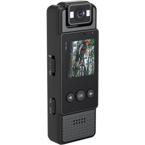 Body Camera with 1.3in Screen, Mini Portable Camcorder, 1080P Sport Camera with Night Vision, Motion Detection, Wearable Bodycam for Policy Law Enforcement, Security Guards (SD Card Not Included)