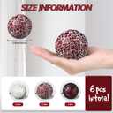 Cunhill 6 Pieces Decorative Balls for Bowls 6.5 cm / 2.5 Inch Orbs Glass Balls for Centerpiece Bowls Mosaic Sphere for Home Decoration Dining Table Christmas Party (White,Red,Reddish Black)
