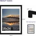18X24 Poster Frame, Display Pictures 16X20 with Mat or 18X24 without, Wall Hanging Frames, Black, 3 Pack