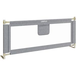 Bed Rails for ToddlersToddler Bed RailsBed Rail for Baby - Adjustable Height Bed Guard with Child Safety Lock, Universal Fit for King/Full/Twin Beds (Grey, 1 Side 59Inch)