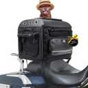 KEMIMOTO Motorcycle Dog/Cat Carrier Bags Pet Voyagers for Street Glide Road King with Passenger Seat Sissy Bar or Luggage Rack Touring Trike Models