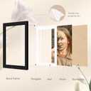 11x14 Picture Frame Set of 10, Display Pictures 8x10 with Mat or 11 x 14 Without Mat, Photo Frame Collage for Wall Gallery Decor, Hanging or Tabletop Display, Black