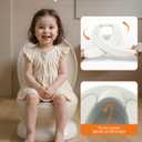 Realistic Potty Training Toilet - Flushing Sounds, Wipes Storage, Disposable Liners, Easy to Clean for Toddler Boys and Girls, White