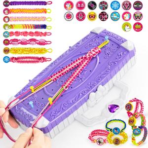 TQRAZ Bracelet Making Kit,Friendship Bracelet Kit,Arts and Crafts for Kids Age 8-12,Bracelet Making Kit for Girls 8-12,Birthday Gifts Ideas for Girls 8 9 10 11 12 Years Old (Purple)