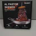 BBQ Vertical Skewer Pan Gyro Spit Shawarma Stand for oven, Al Pastor Skewer for Grill, El Pastor Hack for Tacos Al Pastor Chicken, Brazilian, Stainless Steel, with 8",10" stick