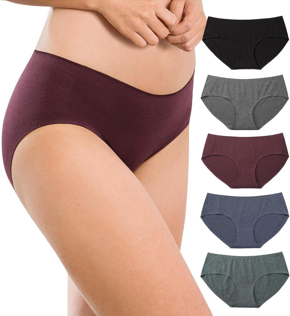 Altheanray Womens Underwear Cotton Seamless Soft Hipster Panties Ladies Mid Rise Bikini (Medium, Cotton Hipster Panties - B/Wi5)