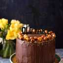 2 x Acrylic Old Man & Woman Birthday Cake Topper - Humor Decoration, Black