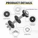 4 Pcs Universal Toilet Tank to Bowl Bolts Kit, Heavy Duty Stainless Steel Toilet Tank Bolts with Stainless and Rubber Washers Gasket for Toilet Mounting and Repair