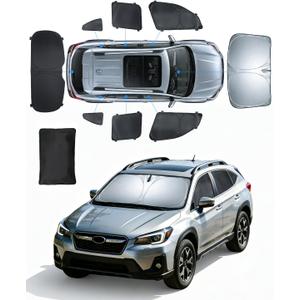 Sun Shades for Subaru CrossTrek 2018-2023 Windshield Sunshade Accessories Full Window Shades for CrossTrek Front Rear Side Window Covers with Inserts Sun Visor Blocker Privacy Car Keep Car Cool 8 PCS