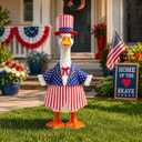 Avxdbr 2 Pcs 4th of July Porch Goose Outfits Patriotic Costume Clothing for 23 Inch Porch Goose Patriotic Memorial Day for Outdoor Porch Decor for Garden Patio Party Decoration