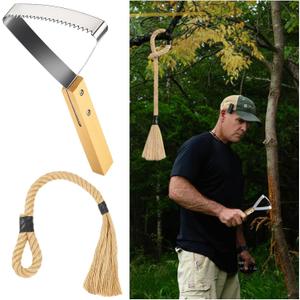 1 Pcs Hemp 30 Inch Deer Scent Rope with 1 Pcs Rub Scrape Rake Set for Deer Hunting Rub Tree Mock Scrape Rope Hanging Hemp Anywhere for Hunting Accessories Hunter Gifts