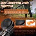 DWO1DT995 Weed Trimmer Head Replacement for Dewalt DCST922 DCST925 DCST970 DCST920 DCST991 DCST990 String Trimmer, Weed Eater Head Parts Weed Wacker Head with 0.080" Spool Line