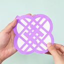 100 Pack K-pop Theme Purple Napkins Paper 6.5''x 6.5'' Disposable Every Day with Chinese Knot Party Supplies Birthday Purple Napkins Paper for Party Supplies