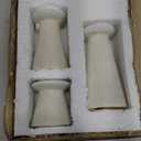 LemonRoad Set of 3 Terracotta Taper Candle Holders 2" 3.75" 5" Height Decorative Taper Candleholder Vintage Beige Rustic Clay Candlestick Holders for Wedding Table Centerpiece Home Decoration
