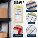 Essex Wares - 25 Pack, Assorted, Job Ticket Holders, 10" Wide x 13.5" Tall - Clear Plastic Shop Ticket Holders - Easy to Use, Reusable & Easy Erase Plastic Invoice Holders, Water-Resistant & Durable