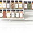 Tiered Spice Rack Organizer  Warm Gray Metal Countertop & Cabinet Spice Stand, Strong & Sturdy 3-Tier Shelf for Kitchen, Pantry, Seasoning Bottles  Minimal Scandinavian Design