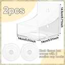 Geelin 2 Pcs Tissue Box Holder Wall Mount Acrylic Dispenses Tissue Box Shelf Gloves Wipes Paper Napkins Organizer Upward or Downward for Kitchen Bathroom Office Rv (Clear)