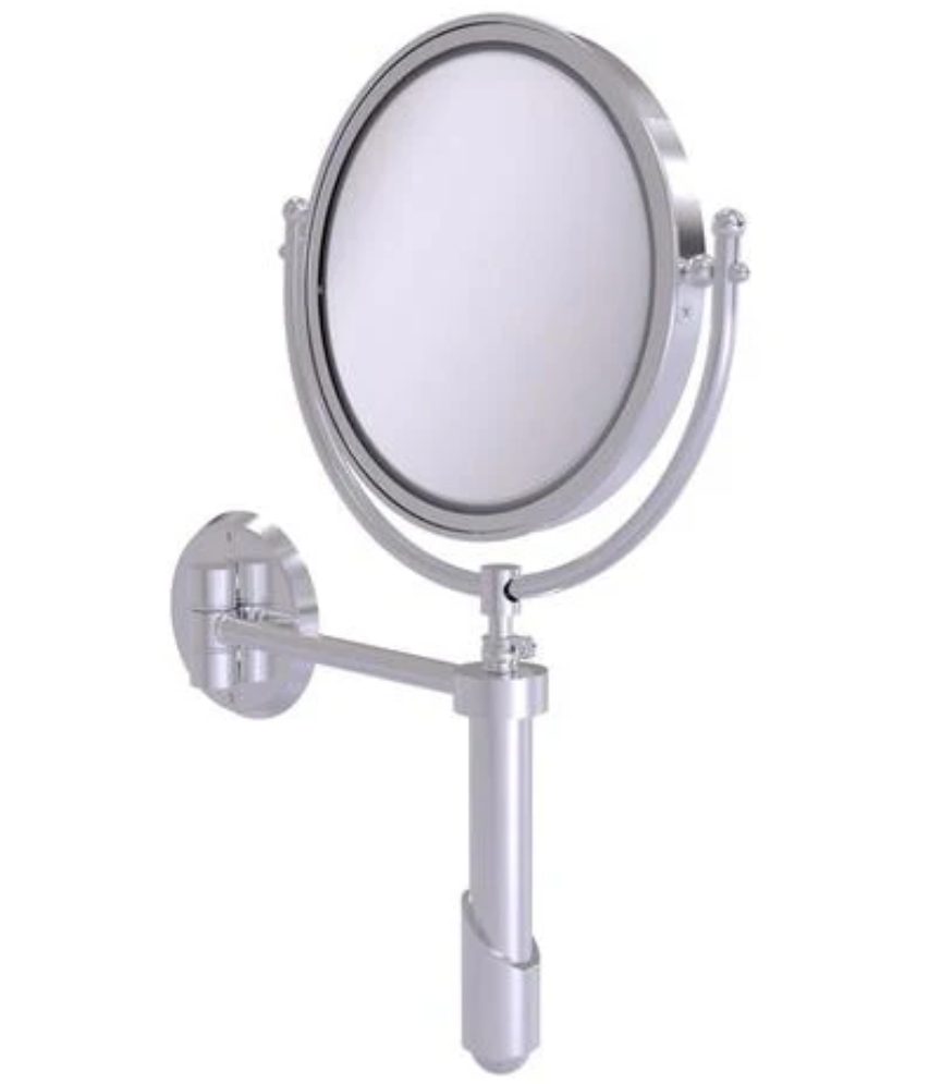 Allied Brass Soho 8-in x 15-in Satin Chrome Double-Sided Magnifying Wall-Mounted Vanity Mirror