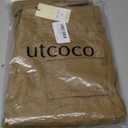 utcoco Mens Loose Multi-Pockets Cotton Twill Cargo Military Pants Outdoor Work Trousers Size 30, Earth Yellow