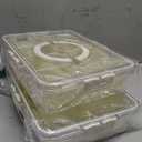 DAOTENGQL Snackle Box Container with Lid and Handle, Upgraded BPA-Free PP, Portable Divided Snack Tray for Travel, Picnic, Party, Camping, Beach, and Road Trips Large Size 11.8"x8.8" Clear and White