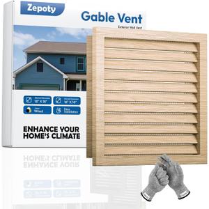 18" x 18" Wood Gable Vent with Metal Screen Heavy-Duty Mesh, Paintable Finish, Perfect for Attics & Outdoor Sheds, Vent Opening: 16" x 16"