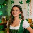 3 x St Patricks Day Headband Set - Green Shamrock Headbands with Glitter Shamrock Earrings for Women St Patricks Day Accessories