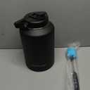 2 Gallon Water Jug with Wide Mouth, 256oz Insulated Water Bottle Keep Cold24h&Hot12h, Comes with Ergonomic Handle, Two Double Walled 16oz 18/8 Stainless Steel Cups Thermo Canteen Mug (Black)