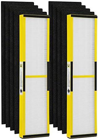 isinlive 2 Pack FLT5000 True HEPA Filter C Replacement with 8 Pack Activated Carbon Pre-Filters Compatible with G-guardian Air Purifier AC5000 AC5000E AC5250PT AC5350B AC5350BCA AC5350W AC5300B