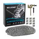 Belleone #25 Roller Chain - 10 Feet #25 Chain with 10 Connecting Links & Chain Breaker for Go Karts, Mini Bikes, Scooters, Dirt Bikes, Razor Motorcycles, Pocket Bike and Bycicles - 480 Links