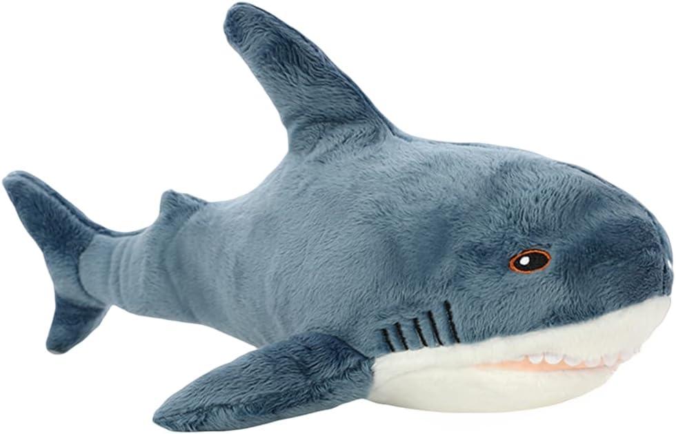 39.3-Inch SharkPlush Toy Giant SharkStuffed Animal Soft SharkPillow Cushion Shark Plush Pillow Chubby Stuffed Shark Toy Bedtime Gift Throw Pillow for Home Room Dcor Kids (X-Large)