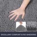 LOCHAS Luxury Bathroom Rug Shaggy Bath Mat 24 x 70 Inch, Washable Non Slip Bath Rugs for Bathroom Shower, Soft Plush Chenille Absorbent Carpets Mats, Gray, 2' X 5'10"