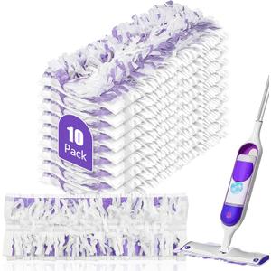 10 Pack Disposable Mopping Pads Refills for Swiffer PowerMop Multi-Surface & Wood Mops, Spray Clean Pads Replacement for Floor CleaningPurple Without Handle