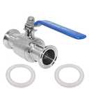 Beduan 1.5" Tri Clamp Ball Valve Stainless Steel Sanitary Valve for Home Brew, Brewing (1 inch Tube OD)