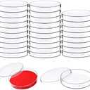 30 Pack Plastic Petri Dishes with Lids,90 x 15mm Bioresearch Sterile Petri Dish,Culture Dishes for School Science Projects,Seeding,Storage,Biological Themed Party