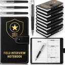 Ctosree 40 Pcs Police Appreciation Gifts Public Safety Field Interview Notebooks with Ballpoint Pen Police Academy Graduation Gifts for Law Enforcement Polices Officer Security Personnel (Black)