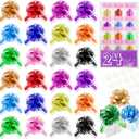 24PCS 6 Inch Large Pull Bows,12 Colors Bow for Gift Wrapping,Party Gift Wedding Ribbon Bows for Wrapping Boxes or Flower Decorations,Perfect for Christmas Valentine's Day Decoration Bow