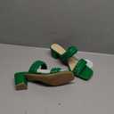 N.N.G Women Heels Sandals Braided Block Nude Summer Chunky Square Leather Woven Comfort Strappy Dress Casual Pumps Mules (8)