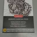 PANDAFLY Compressed Graphite Charcoal Sticks, 24 Pieces Black & White Vine Charcoal Sticks for Drawing, Sketching, Shading, Charcoal Drawing Set for Beginners & Pro Artists